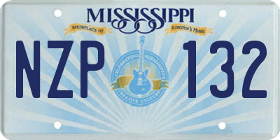 MS license plate NZP132