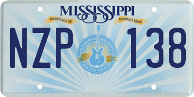 MS license plate NZP138