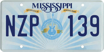 MS license plate NZP139