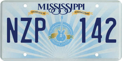 MS license plate NZP142