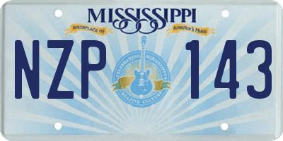 MS license plate NZP143