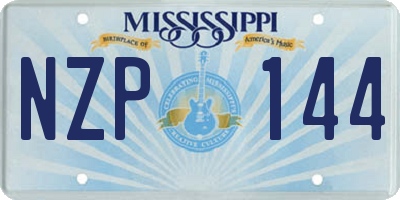 MS license plate NZP144