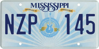 MS license plate NZP145