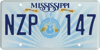 MS license plate NZP147