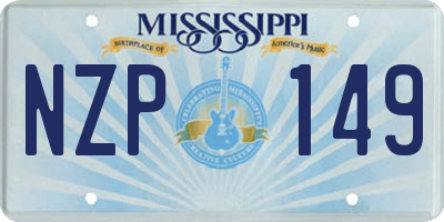 MS license plate NZP149
