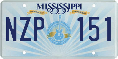 MS license plate NZP151