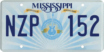 MS license plate NZP152