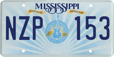 MS license plate NZP153