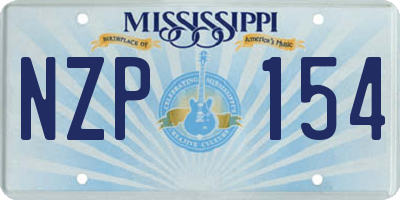 MS license plate NZP154