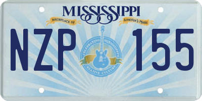 MS license plate NZP155