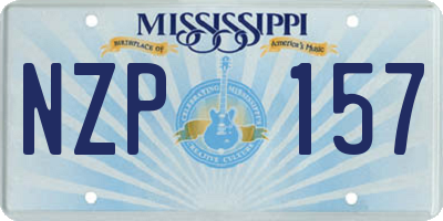 MS license plate NZP157