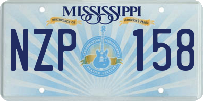 MS license plate NZP158