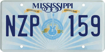 MS license plate NZP159