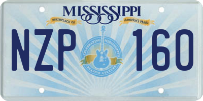 MS license plate NZP160