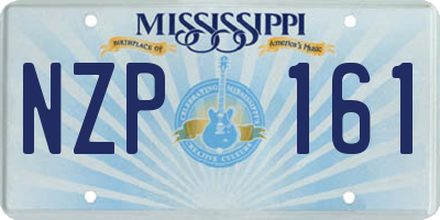 MS license plate NZP161