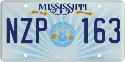 MS license plate NZP163
