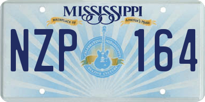 MS license plate NZP164