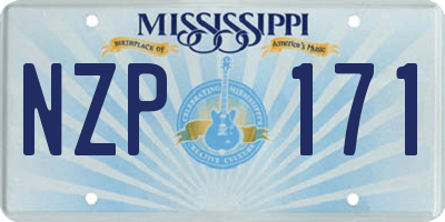 MS license plate NZP171
