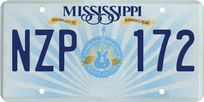 MS license plate NZP172