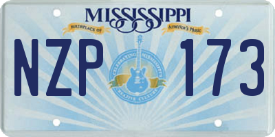 MS license plate NZP173