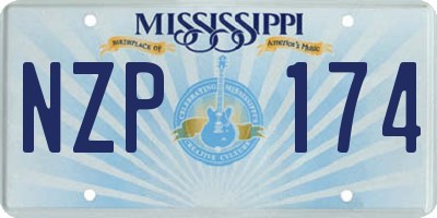 MS license plate NZP174