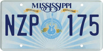 MS license plate NZP175