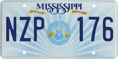 MS license plate NZP176