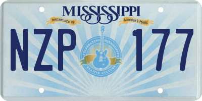MS license plate NZP177