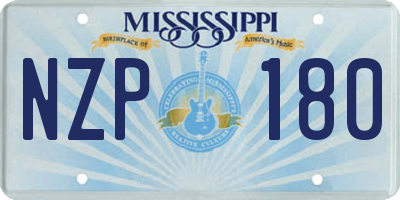 MS license plate NZP180