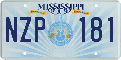 MS license plate NZP181
