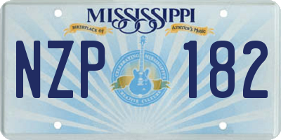 MS license plate NZP182