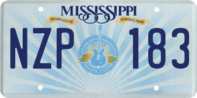 MS license plate NZP183