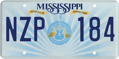 MS license plate NZP184