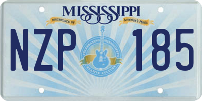 MS license plate NZP185