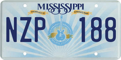 MS license plate NZP188