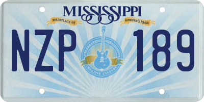 MS license plate NZP189