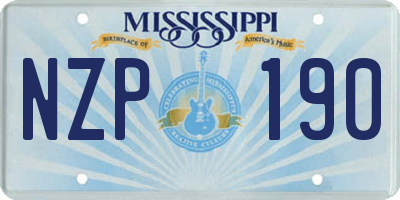 MS license plate NZP190