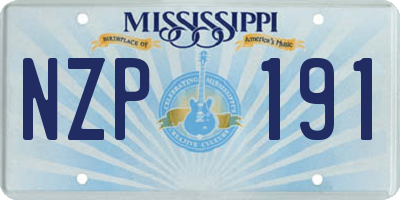 MS license plate NZP191