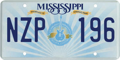 MS license plate NZP196