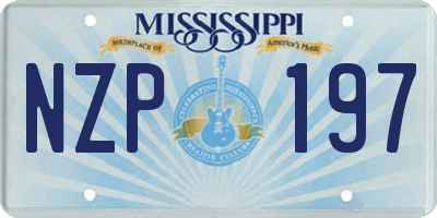 MS license plate NZP197