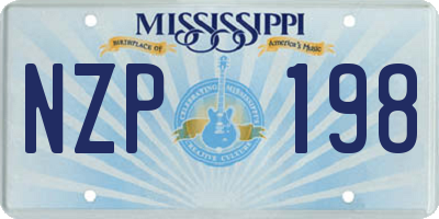 MS license plate NZP198