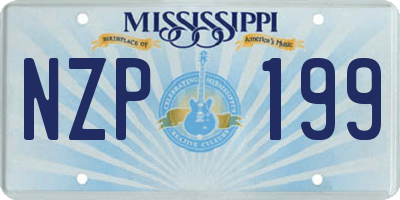 MS license plate NZP199