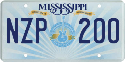 MS license plate NZP200