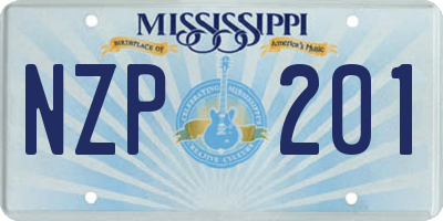 MS license plate NZP201