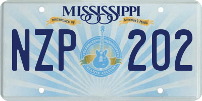 MS license plate NZP202