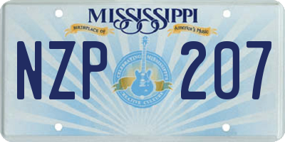 MS license plate NZP207