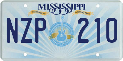 MS license plate NZP210