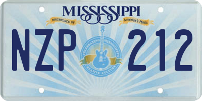 MS license plate NZP212
