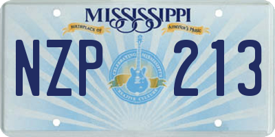 MS license plate NZP213