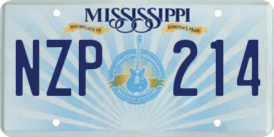 MS license plate NZP214